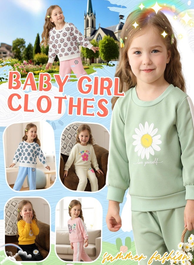 Saeaby Toddler Girl Outfits Baby Clothes For Little Girls' 2T 3T Kids Clothing Sets Cute Sweatsuit Baby Sweatshirts Jogger Pants 2/3 Year Old Girl Gifts - Image 2