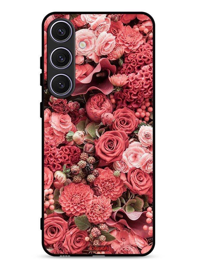 Tolwak Samsung Galaxy S24 Plus 5G Protective Case Cover Peach Roses - Image 1