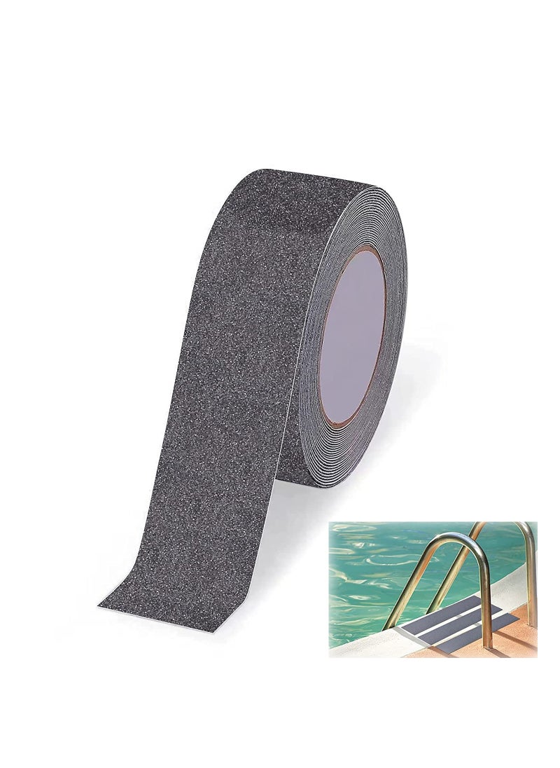 SYOSI Anti-Slip Grip Tape, Stair Step Anti-Slip Safety Tape, Anti-Slip Sticker High Grip Black for Step Indoor/Outdoor Traction Anti-Slip Safety Waterproof Tape (1 Roll, 2 inch x 16.4 feet)  - Image 1
