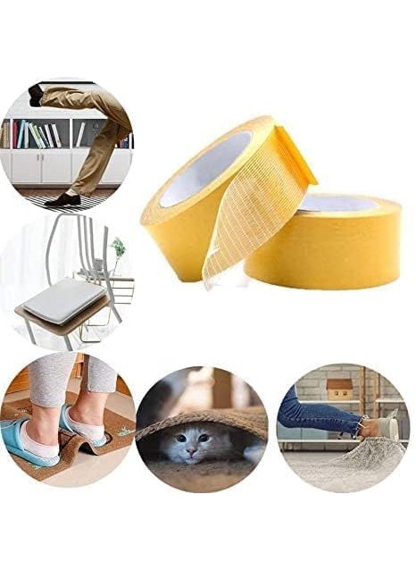 Pamidhar Pamidhar DoubleSided HeavyDuty Carpet Tape Super Strong NonSlip Waterproof Adhesive for Carpets Mats Hardwood Floors Wall Hangings and Decorations Yellow  - Image 4