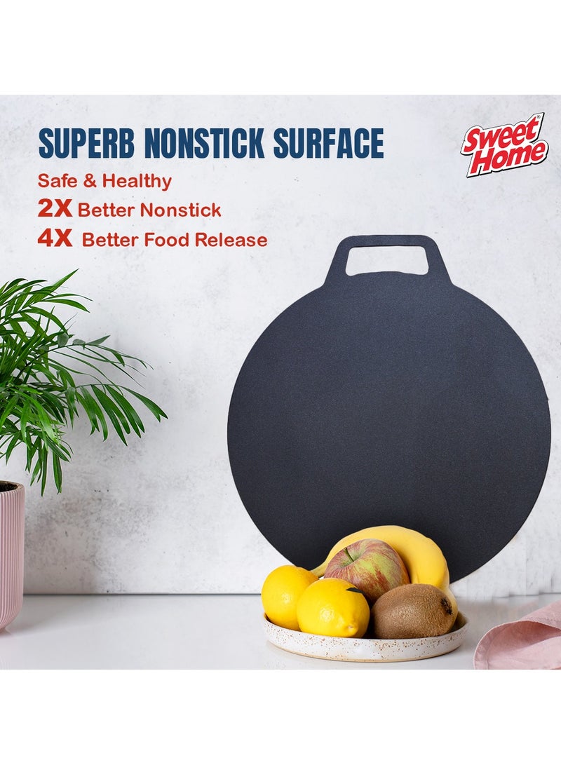 Sweet Home Nonstick Flat Crepe Pan 45cm, Durable Aluminum Griddle for Perfect Pancakes, Dosas, and Tortillas, Even Heat Distribution, PFOA-Free Cookware for Induction, Gas, and Electric Stoves - Image 2