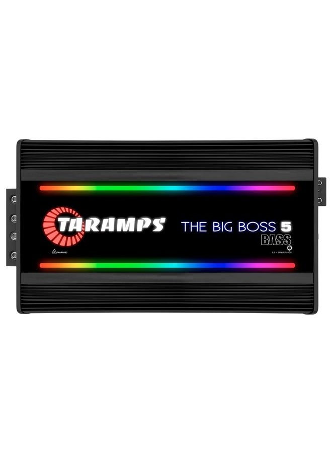 Taramp's تارامبس ذا بيغ بوس 5 باس النسخة السوداء مضخم صوت أحادي RGB تأثيرات 0.5~2 أوم 5000 واط RMS نظام صوتي للسيارات فئة D، سمارت 5K - Image 1