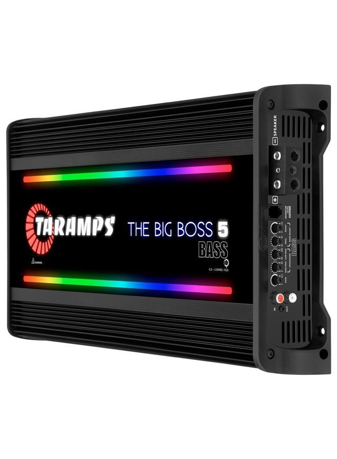 Taramp's تارامبس ذا بيغ بوس 5 باس النسخة السوداء مضخم صوت أحادي RGB تأثيرات 0.5~2 أوم 5000 واط RMS نظام صوتي للسيارات فئة D، سمارت 5K - Image 2