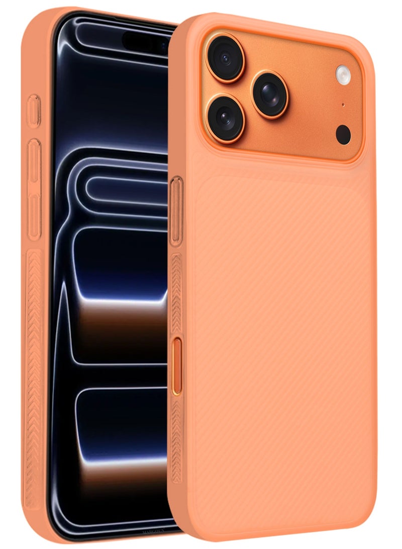 CATANES Case Cover for iPhone 17 Pro, Air Skin Line Design Back Cover, Sturdy Durable Ultra-Thin Case, Drop Protection Cover Clear - Cosmic Orange - Image 2