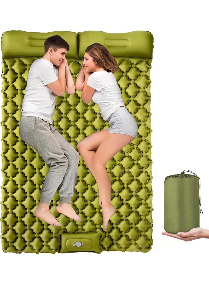 AROAQ Sleeping Pad for Camping,Camping Air Mattress with Pillow for 2 Person,Waterproof Double Self Inflating Sleeping Bed,Ultralight Portable Roll-Up Double Sleeping Pad for Car Camping - Image 1