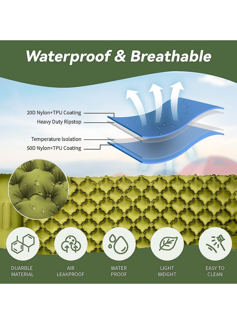 AROAQ Sleeping Pad for Camping,Camping Air Mattress with Pillow for 2 Person,Waterproof Double Self Inflating Sleeping Bed,Ultralight Portable Roll-Up Double Sleeping Pad for Car Camping - Image 4