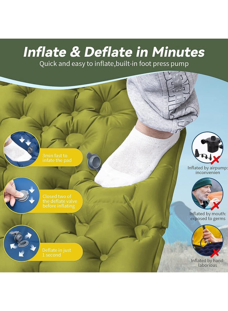 AROAQ Sleeping Pad for Camping,Camping Air Mattress with Pillow for 2 Person,Waterproof Double Self Inflating Sleeping Bed,Ultralight Portable Roll-Up Double Sleeping Pad for Car Camping - Image 3