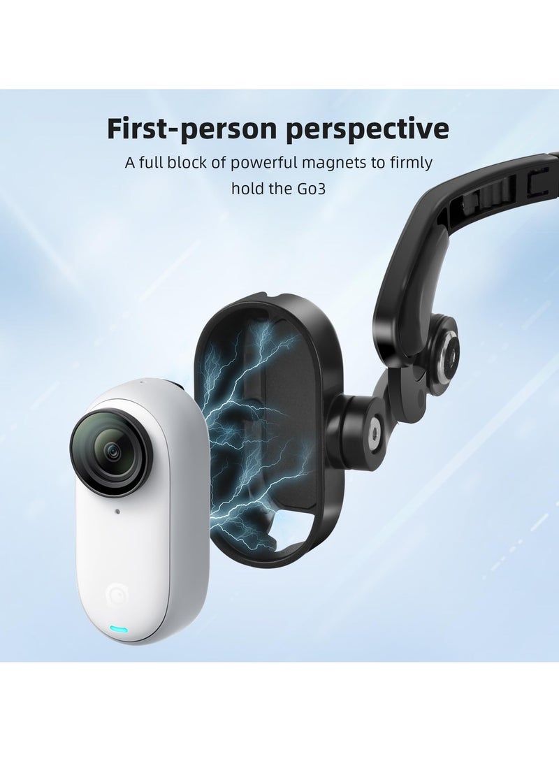 Generic GO 3 Magnetic POV Holder, POV Mount Head Mount for insta360 GO 3 Head Mount Accessories, Vlog Neck Lanyard Body Strap Mount for Action Camera  - Image 3