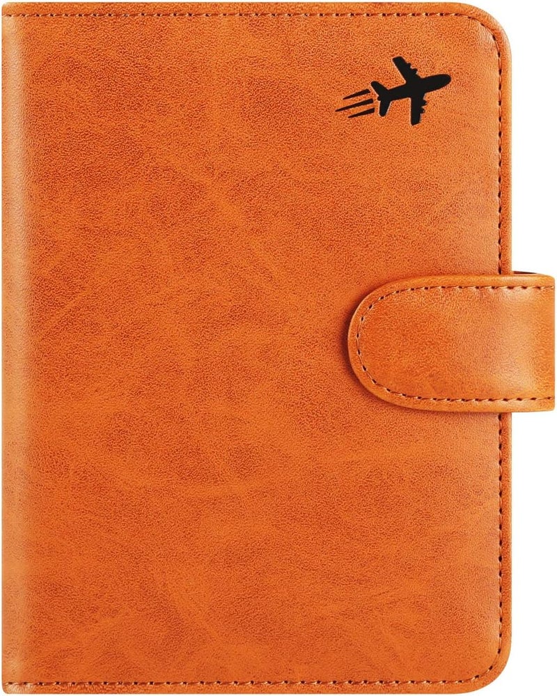 PASCACOO Passport Holder Cover Wallet RFID Blocking Leather Card Case Travel Accessories for Women Men (#Claybank) - Image 1