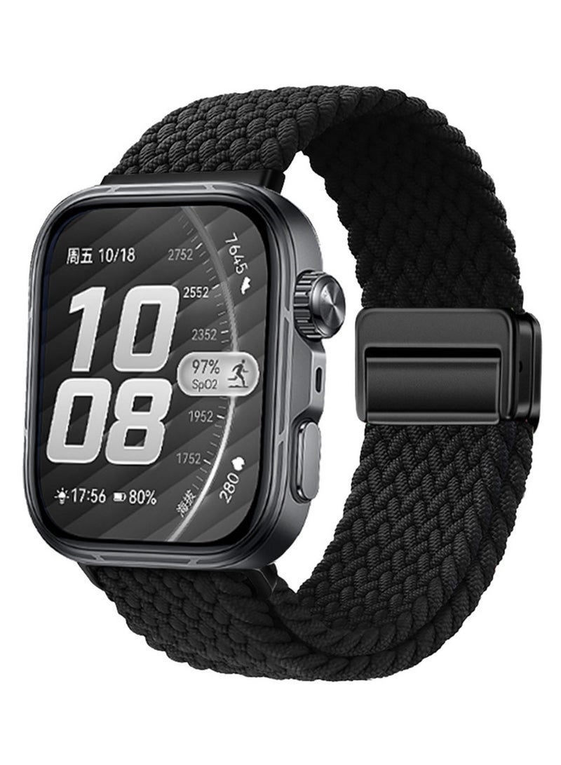 Youque for HUAWEI Fit 5/Fit 5 Pro Magnetic Wristband, Magnetic Buckle Sport Adjustable Nylon Strap, Replacement Watchband for HUAWEI Fit 4/Fit 3 Black - Image 1