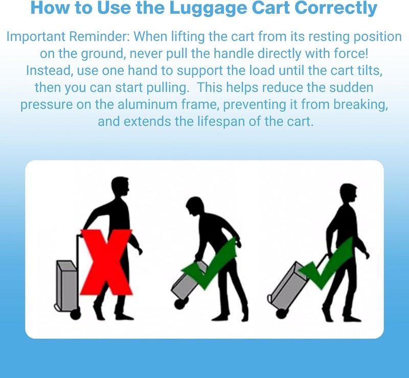 Vsaikeo Small Folding Hand Truck Dolly with 2 Wheels, Lightweight Aluminum Foldable Luggage Cart, Collapsible Cart Portable Dolly for Airport Travel Moving Use - Image 5