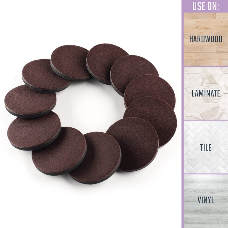 Super Sliders 3 1/2"" Round Reusable Furniture Sliders For Hard Surfaces - Effortless Moving And Surface Protection, Brown (4 Pack) - Image 3