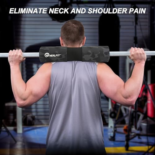 NEALFIT Barbell Squat Pad with Thick Nylon Padding, Hip Thrust Pad for Squats, Lunges, Neck Shoulder Squat Pad for Olympic or Standard Bars (Camo) - Image 3