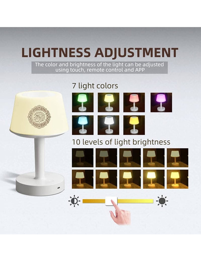 Table Lamp Quran Speaker,Muslim Bluetooth Speaker,Digital Speaker with Remote&Mobile App Night Light Desk Lamp for Kids - Image 3