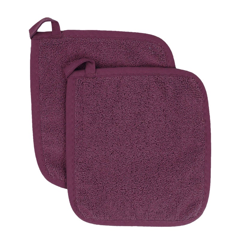 RITZ Terry Potholder & Hot Pad: Unparalleled Heat Resistant, Durable 100% Cotton â€“ Ergonomically Designed for Optimal Grip â€“ Easy-Care Machine Washable â€“ 2-Pack, Beet - Image 1