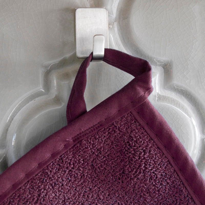 RITZ Terry Potholder & Hot Pad: Unparalleled Heat Resistant, Durable 100% Cotton â€“ Ergonomically Designed for Optimal Grip â€“ Easy-Care Machine Washable â€“ 2-Pack, Beet - Image 3