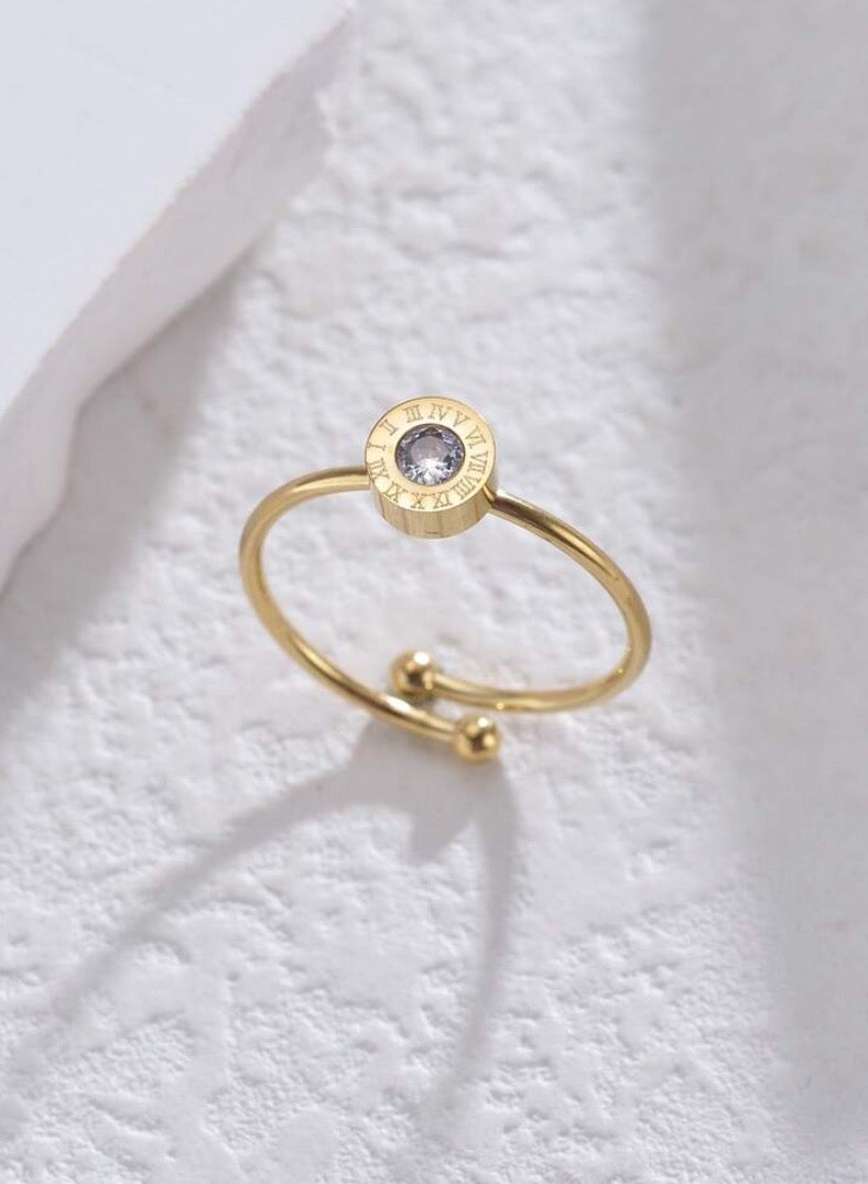 إيكوال خاتم نسائي من الاستانلس ستيل مطلي باللون الذهبي بمقاس موحد - Image 2