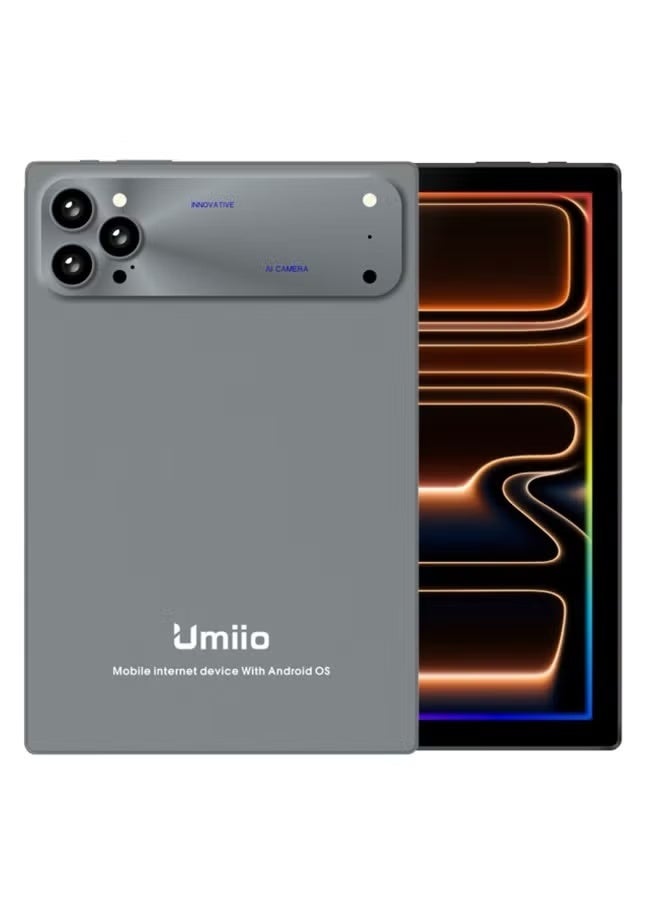 Umiio Smart Tablet 17 Pro Max 10.1-Inch HD Display, 16GB RAM 1TB ROM, Dual Nano SIM 5G, Android 15, Wi-Fi, GPS, Keyboard & Mouse, Stylus – Grey - Image 1