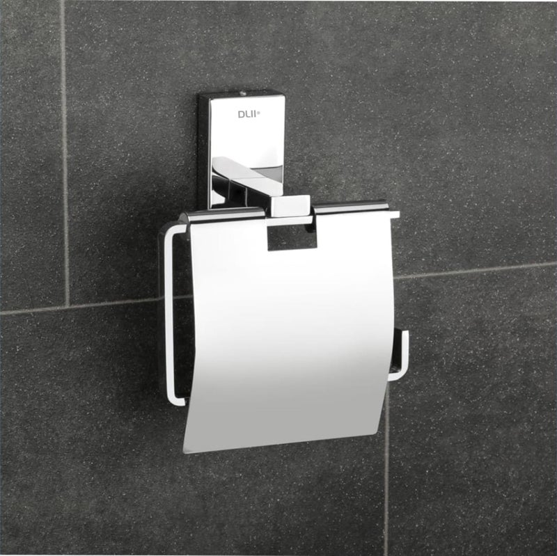 DLII® Square Toilet Paper Holder - Durable Design TP Rack Freestanding Models | Stylish & Space Saving Toilet Paper Holder for Bathroom Premium SS304 Grade Wall Mounted Tissue Organizer - Image 1