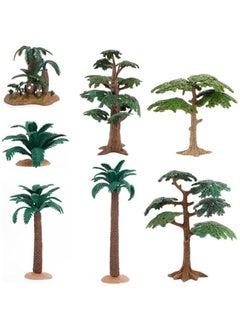 MOXO Model Trees, 7  Mixed Model Trees, DIY Craft Mini Palm Tree, Simulation Miniature Trees, Plastic Palm Trees for Micro Landscape, Model Railway Scenery Fairy Garden Decor  - Image 1