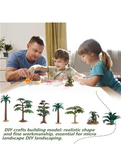 MOXO Model Trees, 7  Mixed Model Trees, DIY Craft Mini Palm Tree, Simulation Miniature Trees, Plastic Palm Trees for Micro Landscape, Model Railway Scenery Fairy Garden Decor  - Image 2