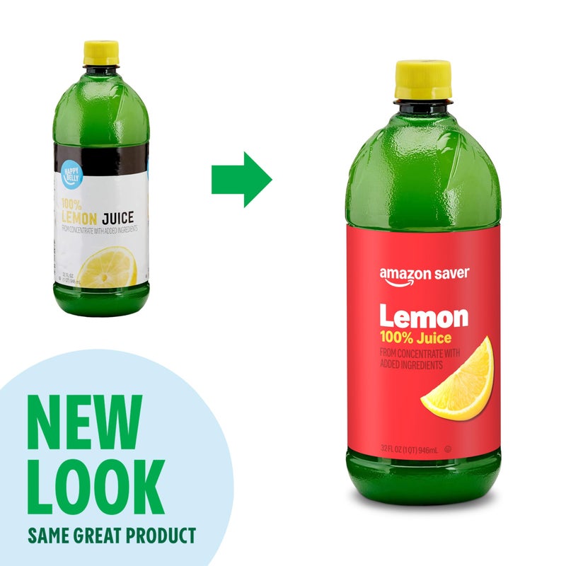 Amazon Saver, Lemon Juice, 100% Juice, 32 Fl Oz (Previously Happy Belly, Packaging May Vary) - Image 4