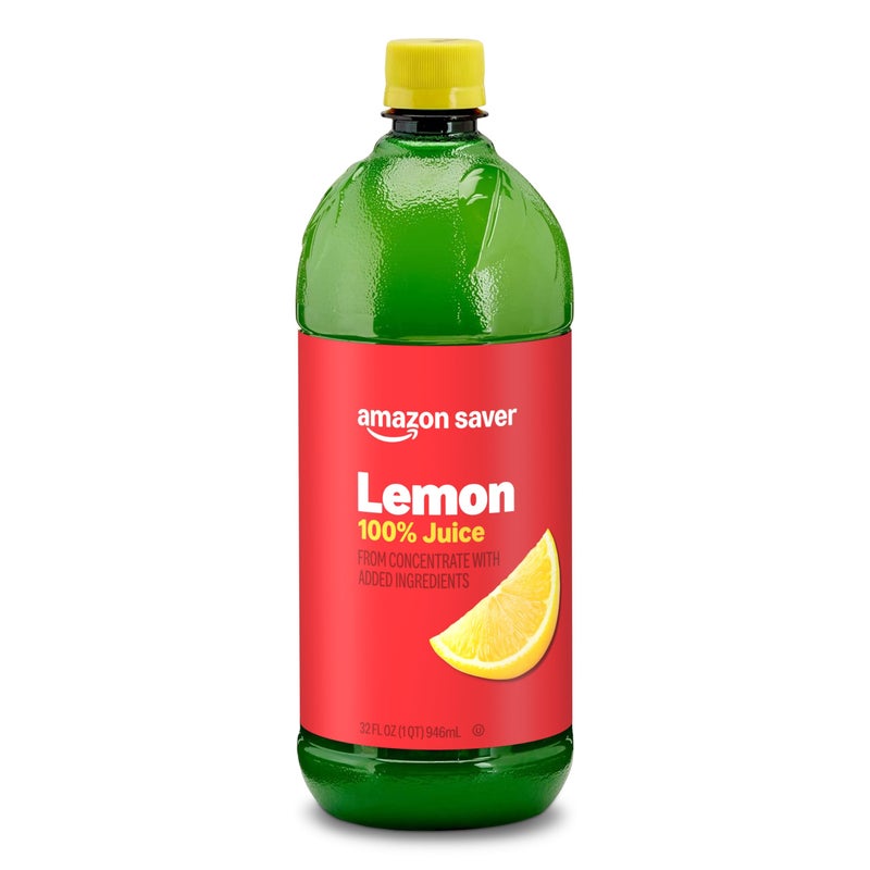 Amazon Saver, Lemon Juice, 100% Juice, 32 Fl Oz (Previously Happy Belly, Packaging May Vary) - Image 1