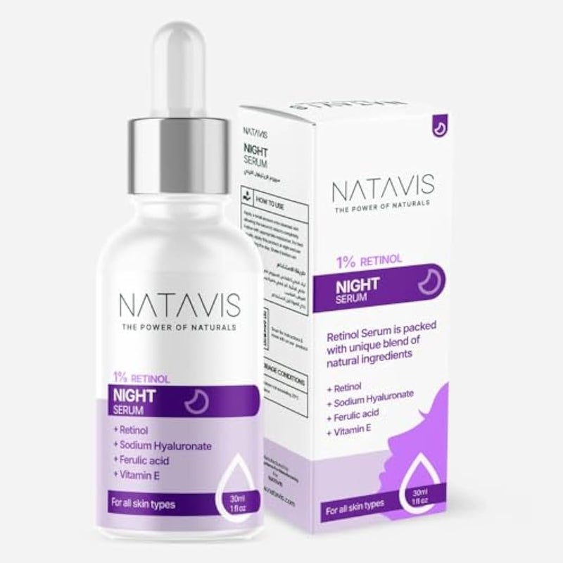 Natavis Retinol Serum – 30 ml – With Retinol - SepiLift (Amino Acids & Proteins) Hyaluronic Acid - Anti-Aging – Brightening - Cell Renewal - Deep Hydration & Boosts collagen - Image 2