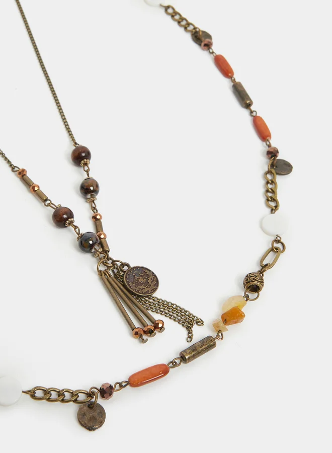 Styli Styli Set of 2 - Embellished Long Necklace
