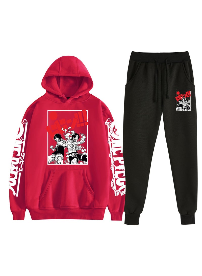 KUYING New One Piece Casual Loose Hooded Sweatshirt And Pants Set  - Image 1