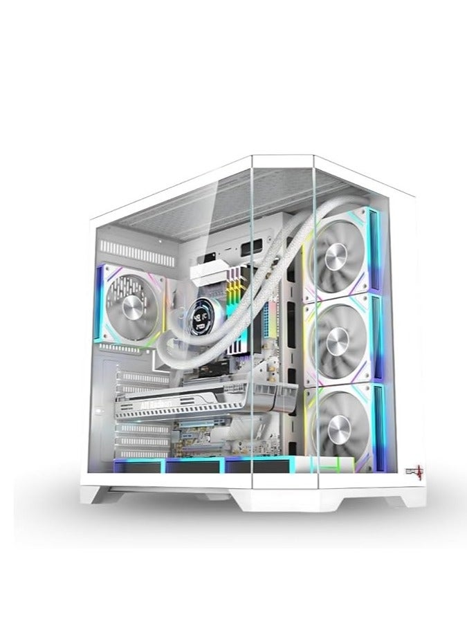 PC'GEN PC'GEN Gaming PC, Intel Core i7-14700F, RTX 5060ti 8GB, 32GB 2X8 RAM, 1TB M2 SSD, 360mm ARGB Liquid Cooling, 700W * 8, Dost60 Plus Desk, Gigabyte B760 Motherboard (WHITE)  - Image 1