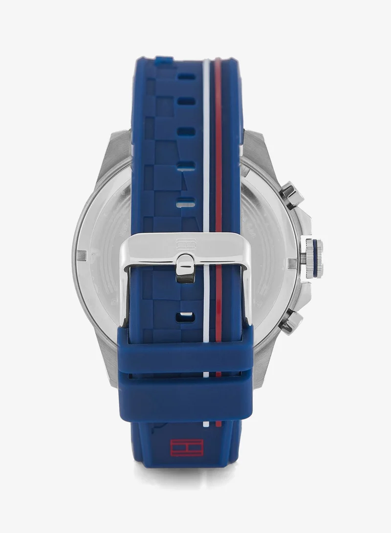 Tommy Hilfiger  Mens Analog Multifunction Quartz Watch With Navy Blue Silicone Bracelet - 1791476 for Men | Best Price UAE