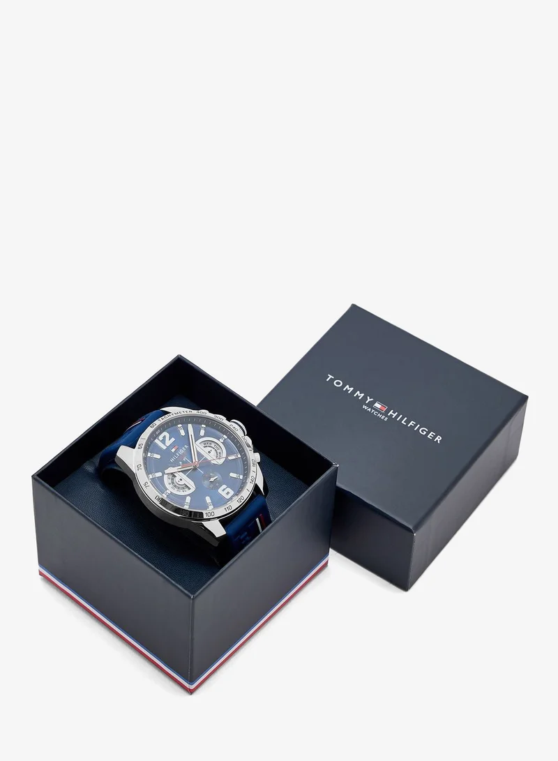 Tommy Hilfiger  Mens Analog Multifunction Quartz Watch With Navy Blue Silicone Bracelet - 1791476 for Men | Best Price UAE