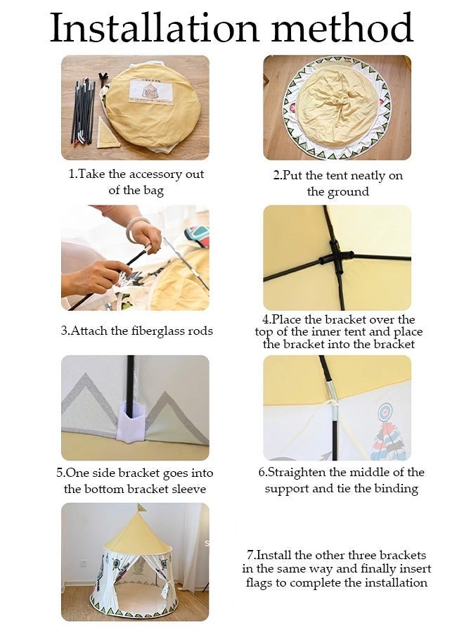 DUNISO Kids Tent,Play Tent Playhouse for Kids Princess Castle Tent Gift Toys for Girl Play House for Toddler Children Indoor - Image 5