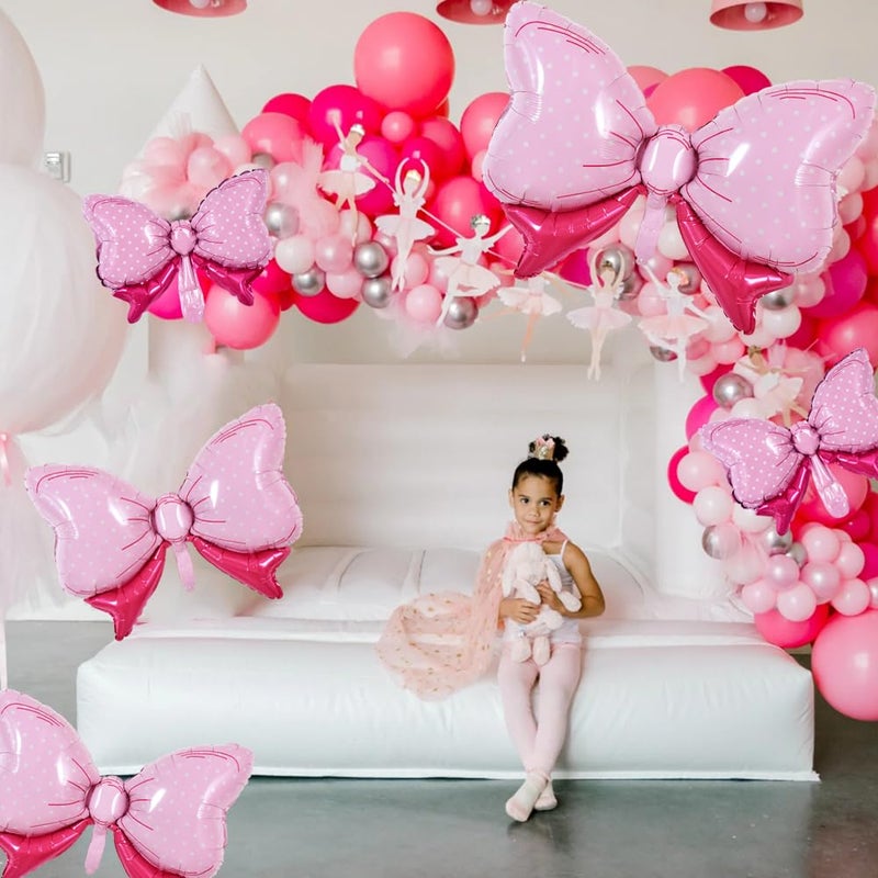 Vuzvuv 12 Pcs Pink Bow Balloons 32 Inch 31Inch 15Inch Bowie Foil Balloons for Birthday, Bridal, Wedding, Anniversary Gender Reveal Party Decoration - Image 5