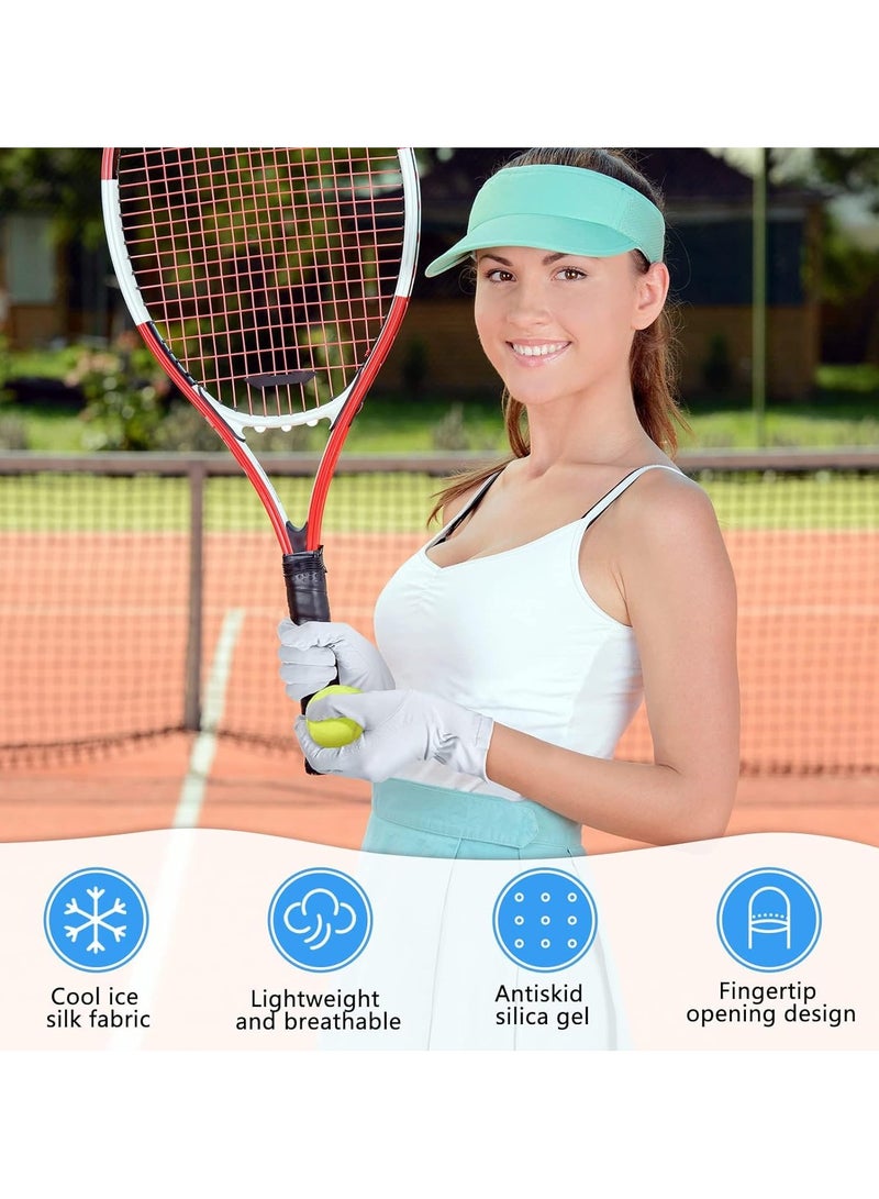 عام ٢ قطعة قفازات واقية من أشعة الشمس للسيدات بالأشعة فوق البنفسجية والتي تحجب الشمس بالكامل، مع إمكانية لمس الشاشة بالأصابع الكاملة ومانعة للانزلاق ومناسبة للارتداء في الصيف وخارج المنزل للسيدات. - Image 3