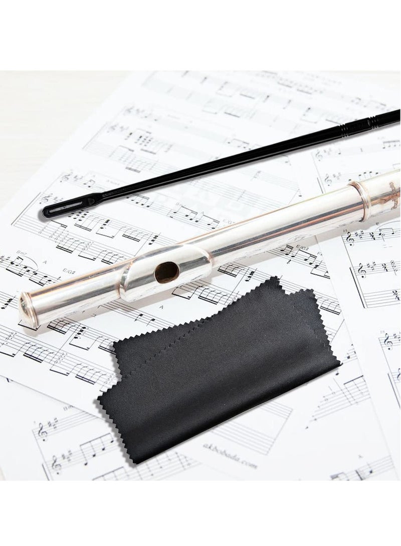 SOLARAE 4 Pcs Flute Cleaning Kit, 2pcs Flute Cleaning Rod and 2pcs Flute Cleaning Cloth Flute Cleaning Swabs Flute Cleaning Supplies for Flute Cleaning and Polishing (Black) - Image 5