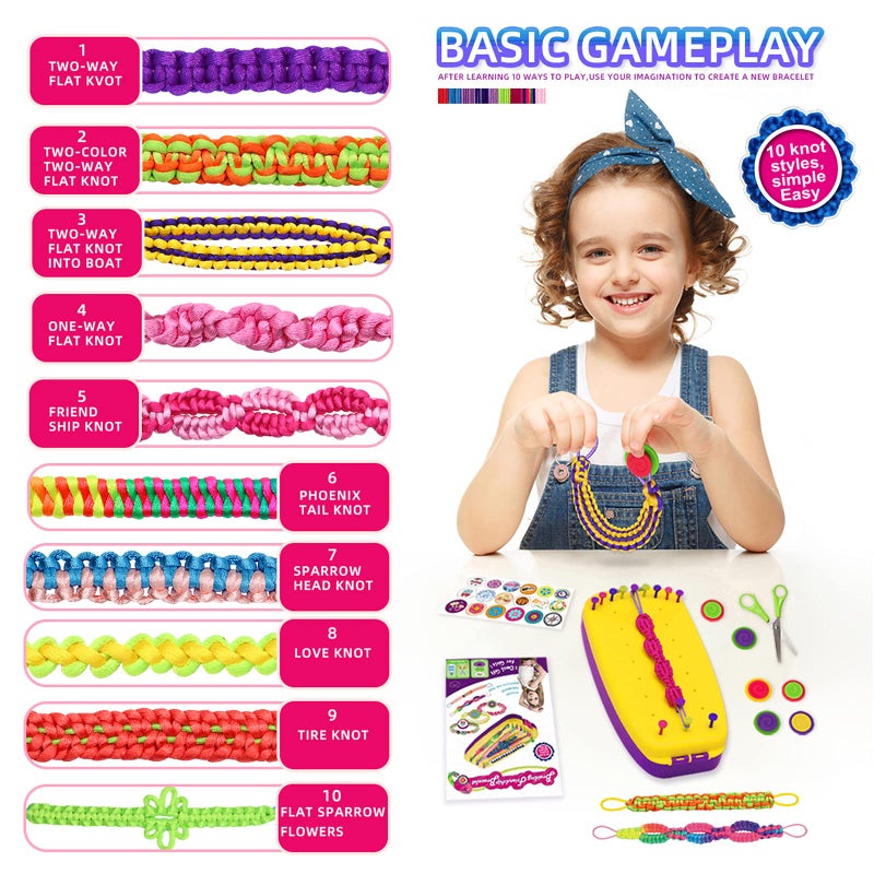 Topdiaos Friendship Bracelet Making Kit Toys, Ages 7 8 9 10 11 12 Year Old Girls Gifts Ideas, Birthday Present for Teen Girl, Arts and Crafts String Maker Tool, Bracelet DIY, Kids Travel Activity Set - Image 3