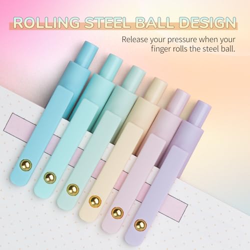 UIXJODO 6 Pcs Gel Pens 0.5mm Quick Dry Black Ink Pens Fine Point Smooth Writing Pens, Cute Office and School Supplies Gifts for Women Teacher Students (6 Pcs Ombre Gold) - Image 3