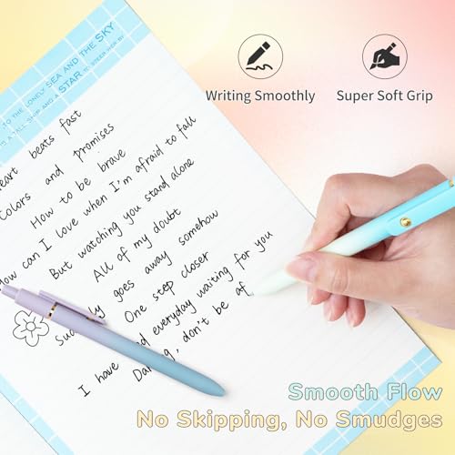 UIXJODO 6 Pcs Gel Pens 0.5mm Quick Dry Black Ink Pens Fine Point Smooth Writing Pens, Cute Office and School Supplies Gifts for Women Teacher Students (6 Pcs Ombre Gold) - Image 5