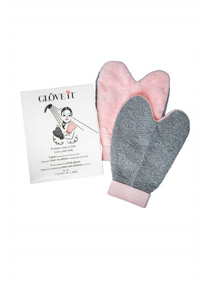 Face It Glove It by Cloth in a Box - Set Of 2 Ultra Soft Body Gloves | Wash and Exfoliate Skin | Lather and Clean | Body Scrub | Leaves Skin Feeling Fresh and Clean |  - Image 1