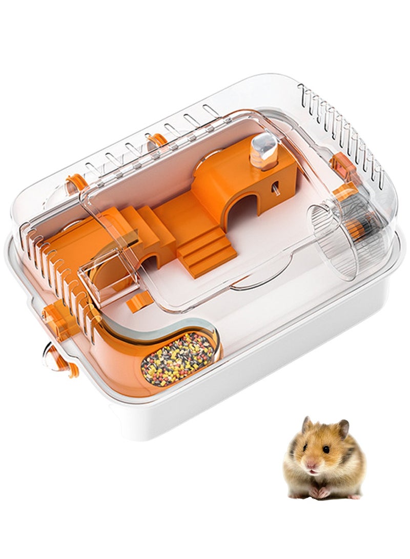 Kidle Hamster Cage Small Animal CageTransparent Hamster Cage Small Animal Cage Mice House Small Animal House with Exercise Wheels - Image 1