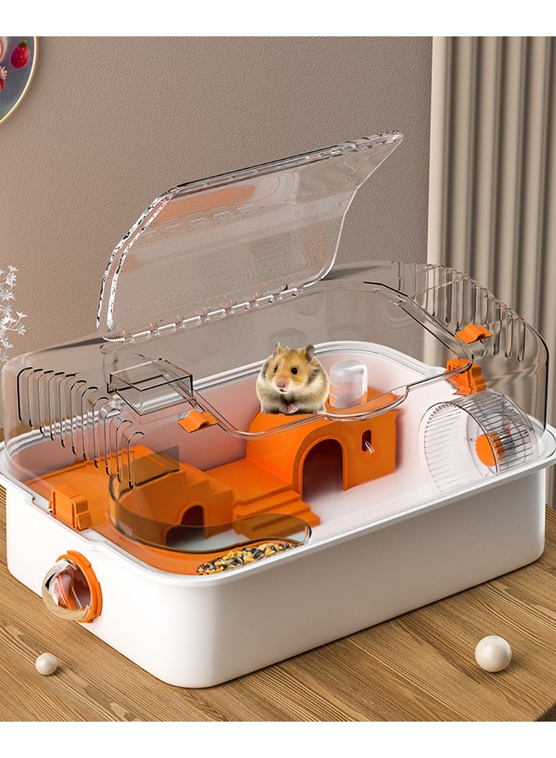 Kidle Hamster Cage Small Animal CageTransparent Hamster Cage Small Animal Cage Mice House Small Animal House with Exercise Wheels - Image 3