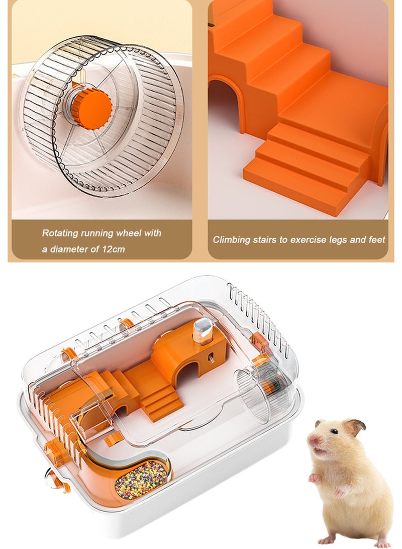 Kidle Hamster Cage Small Animal CageTransparent Hamster Cage Small Animal Cage Mice House Small Animal House with Exercise Wheels - Image 4