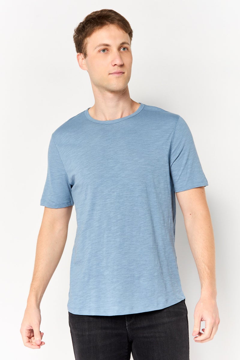 Project Essentials Men Crew Neck Short Sleeve Heather T-Shirt, Sage Blue - Image 1