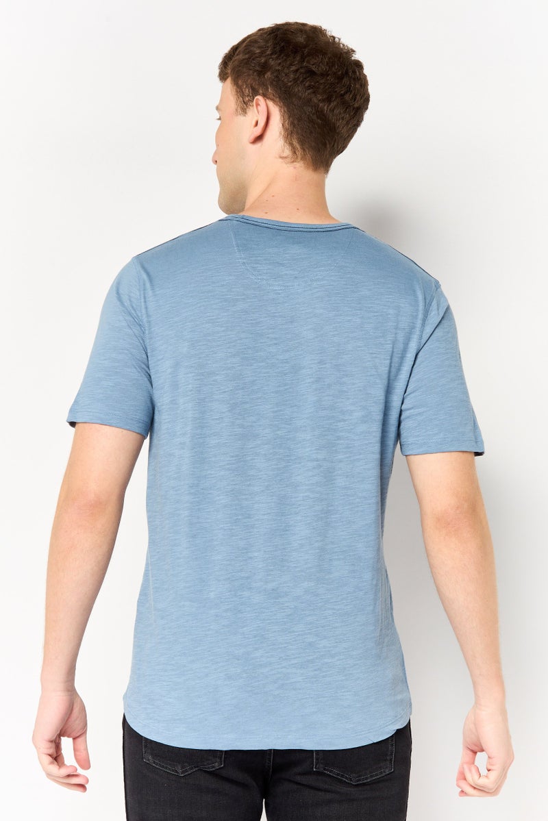 Project Essentials Men Crew Neck Short Sleeve Heather T-Shirt, Sage Blue - Image 2