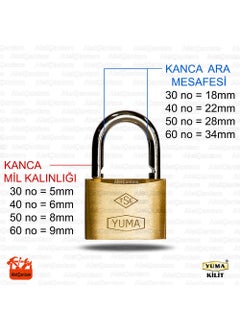 Yuma Brass Yellow Padlock Master System 60MM with Common Key  - Image 2