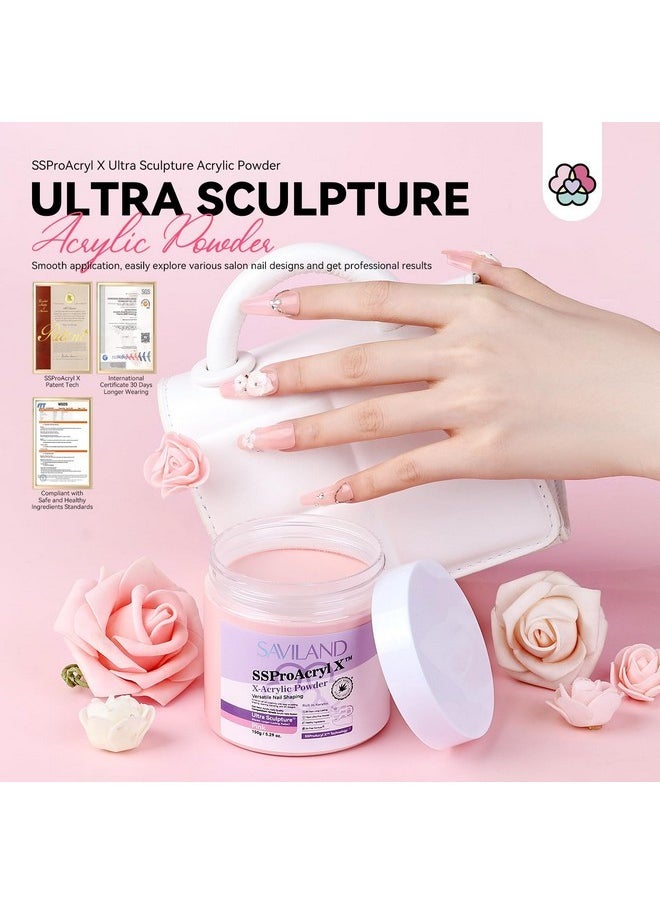 Saviland Pink Acrylic Powder Super-Hard: 5.29Oz Keratin Acrylic Powder Smoother Acrylic Nail Powder Bubble Free Professional Nail Powder For Nail Extension & 3D Carving Acrylic Nail Kit Home Salon  - Image 2