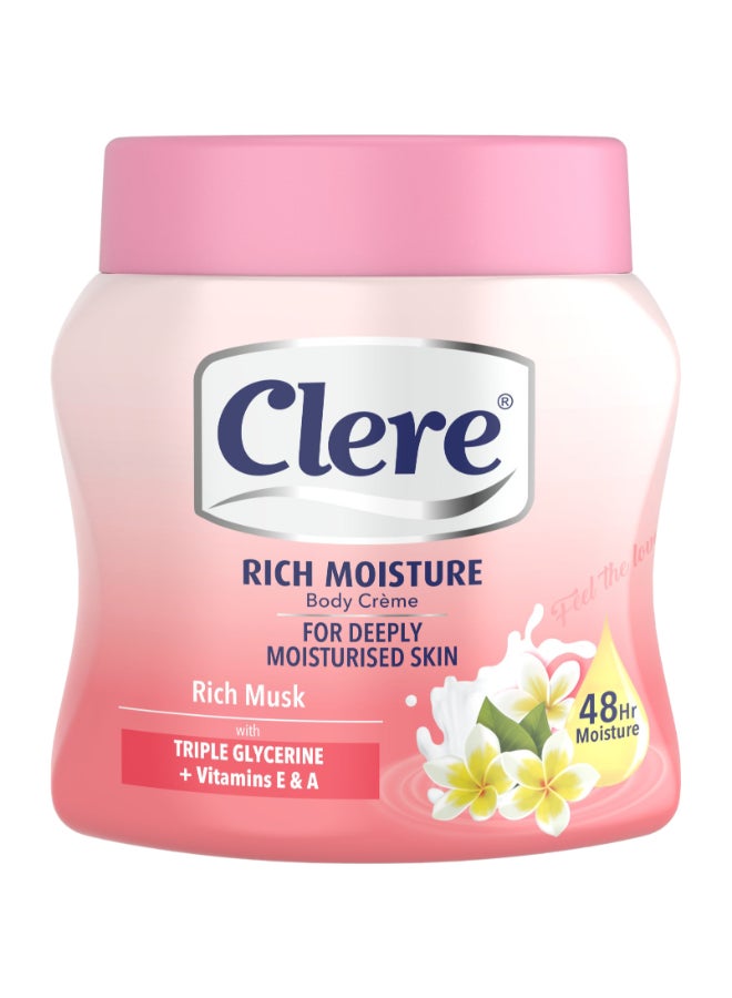 Clere Clear Luxury Musk Body Cream Enriched With Vitamin E Nourishing Hydrating And Radiant Skin 500 ml