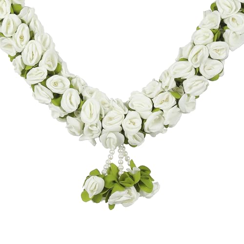 Daedal Crafters Flower Garland for Pooja Mandir Decoration, Hanging Mala for Photo Frame, Decorative Haar Mala for God Idols, Photo Frames of Loved Ones, Ancestors, Pitra & Pooja Room Décor (40 inch) - Image 3